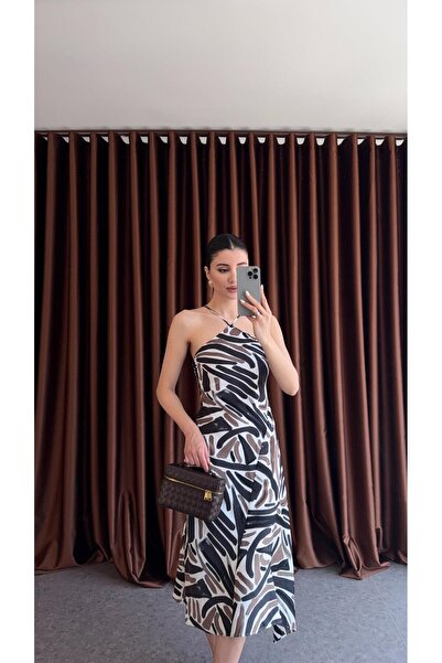 HAZELANNA Satin Zebra Dress
