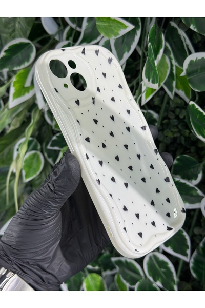 Store IPHONE 15 PLUS / 14 PLUS UYUMLU MİNİ KALP BASKILI DESENLİ SİLİKON KILIF