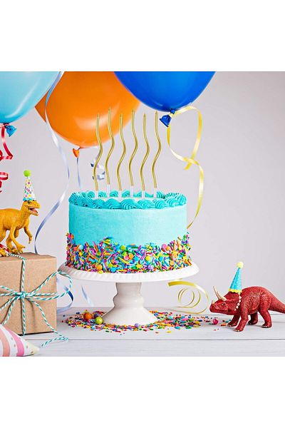 Generic 12 شمعة كعكة عيد ميلاد حلزونية معدنية لامعة ملتوية، شموع رفيعة طويلة مع حاملات