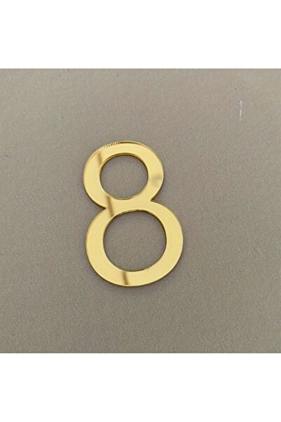 zafrakreklam Daire Numarası 1 mm Gold Ayna Pleksi Yapışkanlı No -8 sekiz