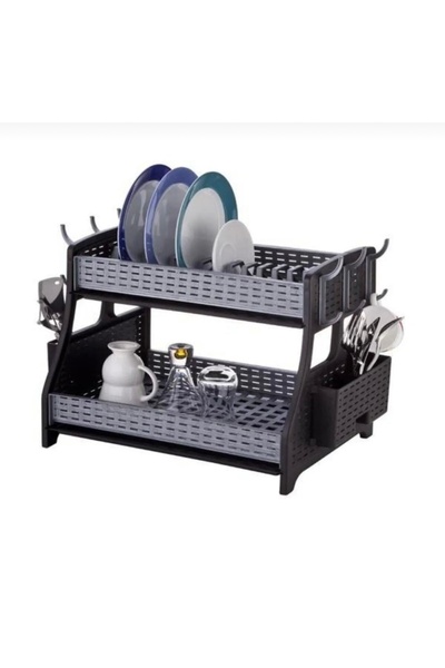 abnturk Çift Hasır Katlı Tabaklık Şenyayla Siyah