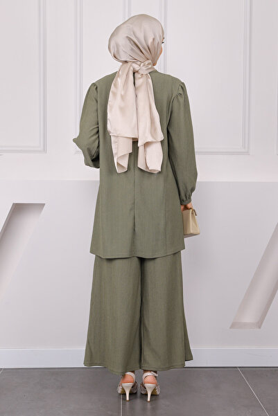 İmajButik Khaki Bürümcük Tunic Trousers Suit