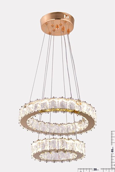 HİRALUCE Reina 3 Renk Kumandalı Ve Dimmerli Gold ( Sarı Beyaz Ve Gün Işığı ) Luxury Led Avize