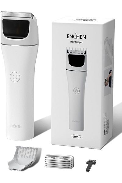 Enchen Rechargeable Hair & Beard Trimmer for Men, 200 Min Runtime, Type-C, Travel Lock White