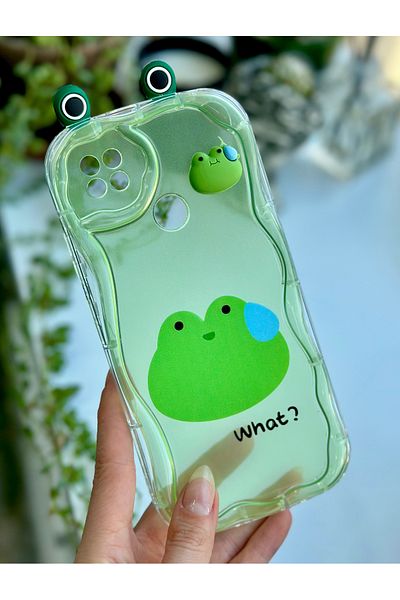 Go Aksesuar جراب سيليكون بتصميم ضفدع ثلاثي الأبعاد متوافق مع هاتف Xiaomi Redmi 9c و10a مع لعبة