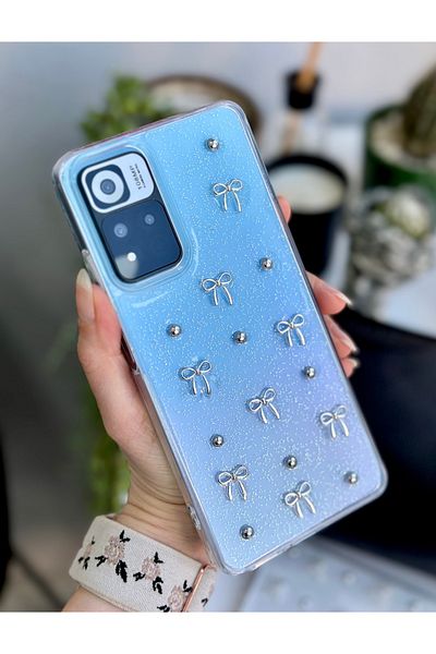 Go Aksesuar جراب سيليكون بتصميم فيونكة صغيرة ثلاثية الأبعاد متوافق مع Redmi Note 11 Pro و12 Pro 4G مع لعبة