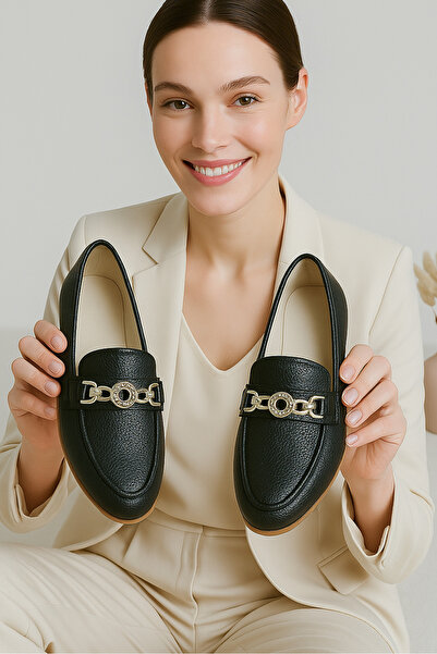 StWenn Women's Ballerina Buckle Detailed Stylish Comfortable Orthopedic Casual Shoes 217-1