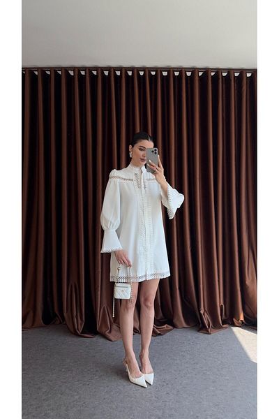 HAZELANNA Rochie mini drapată cu detaliu din dantelă