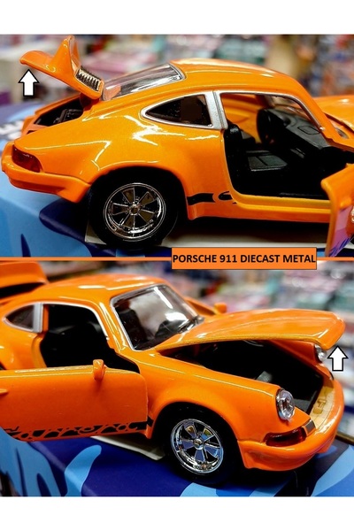 OYUNCAKSAHİLİ Porsche 911 Klasik Metal Araba 12.8cm Kapı Bagaj Motor Kaputu A...