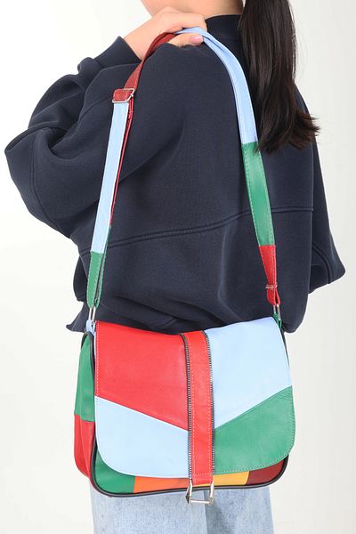 Erzeno Geantă de umăr și crossbody din piele naturală