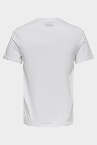 Only & Sons Ανδρικό λευκό μπλουζάκι ONSMAX LIFE SS STITCH TEE NOOS - 22025208