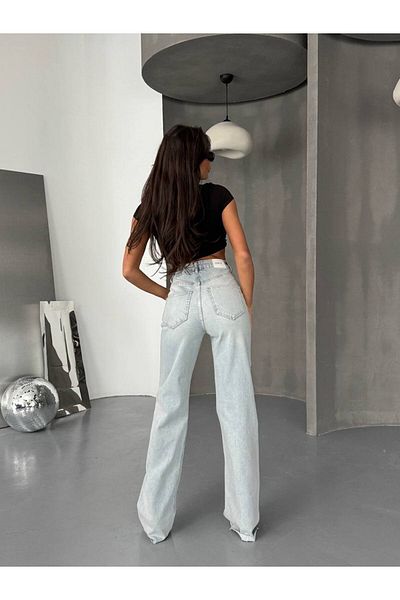 DENİKK TREND SPECIAL DESIGN ΠΛΑΤΗ ΠΟΔΙ PALAZZO JEAN ΤΑΝΙΝ ΛΕΠΤΟΜΕΡΗ ΠΑΝΤΕΛΟΝΙ