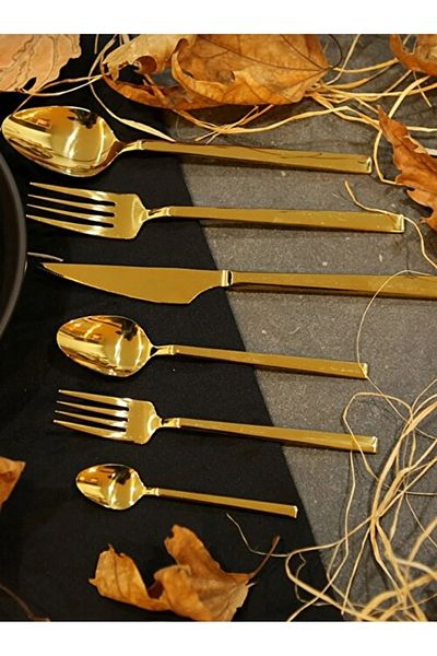 EMİNMUTFAK Diamond 36 Piece Fork, Knife, Spoon Set