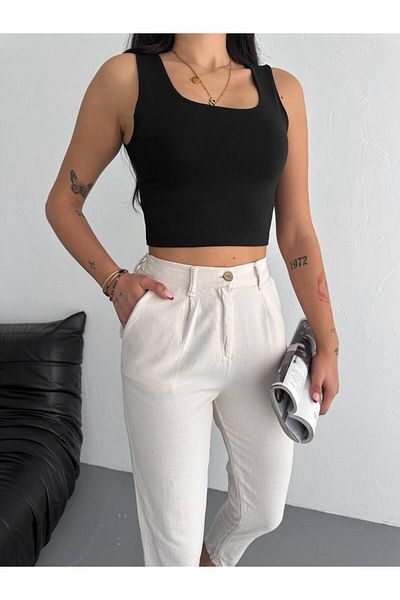 ByMisa Store Premium Quality Raw Linen Women's Trousers