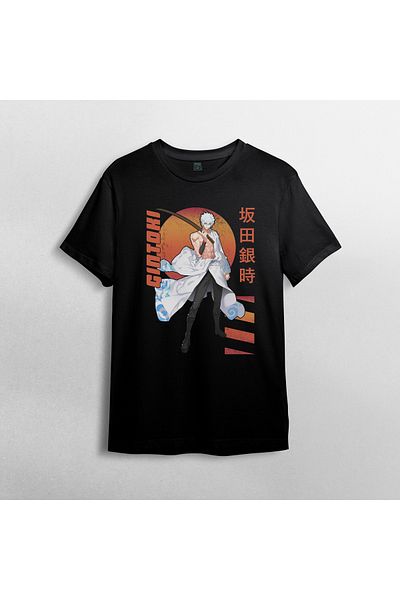 Pixxa Gintama Gin Tama Gintoki Sakata Unisex 100% βαμβακερό μπλουζάκι με λαιμόκοψη μοντέλο 6