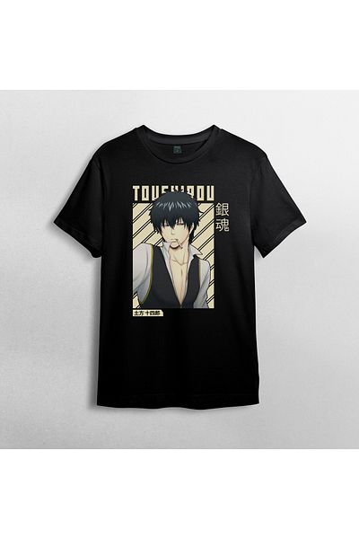 Pixxa Μπλουζάκι Gintama Gin Tama Toushirou Hijikata Unisex 100% βαμβακερό μπλουζάκι με λαιμόκοψη μοντέλο 2