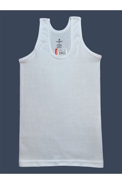 Ceylanoğlu 6-Piece White Ribbed Boys' Singlet