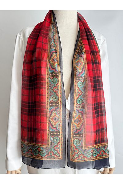 Ebr atelier Imported Square Patterned Scarf