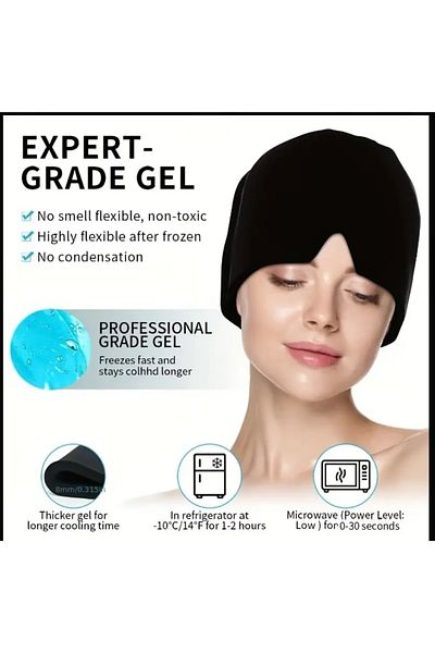 ORGANICYOU Cold Compress Eye Mask - Cooling Gel Scarf and Adjustable Headband