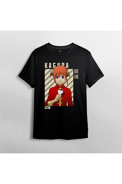 Pixxa Μπλουζάκι Unisex Pamela 100% Cotton Gin Tama Kagura Model 4 με λαιμόκοψη