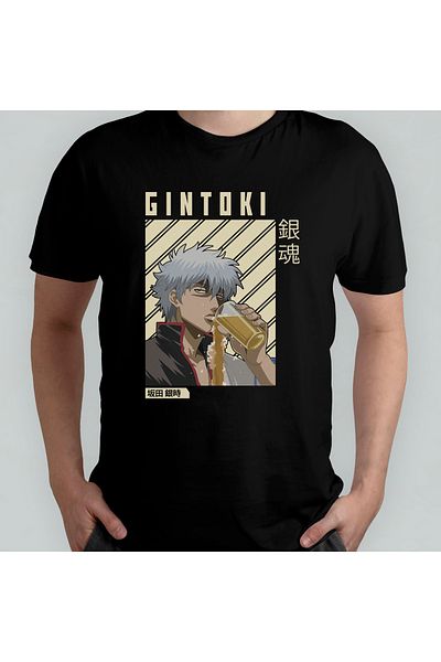 Pixxa Μπλουζάκι Gintama Gin Tama Gintoki Sakata Unisex 100% βαμβακερό μπλουζάκι με λαιμόκοψη μοντέλο 1