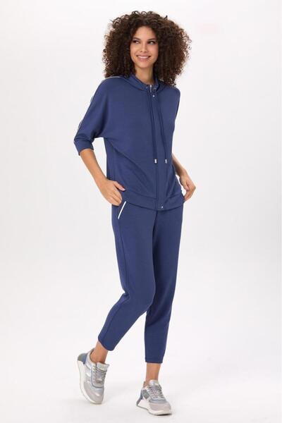 İKİLER Önü Fermuarlı Kapüşonlu ve Cepli S-Shirt 025-2102