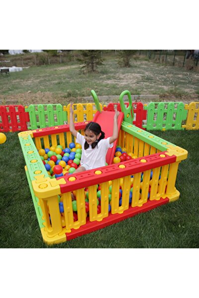 MUPARK Top Havuzu Tam Set - Kaydırak - Top Havuzu Topları - Oyun Alanı - Anaokulu - Kreş - Çocuk Parkı