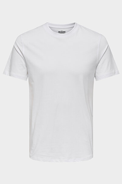 Only & Sons ONSMAX LIFE SS STITCH TEE NOOS Мъжка бяла тениска - 22025208