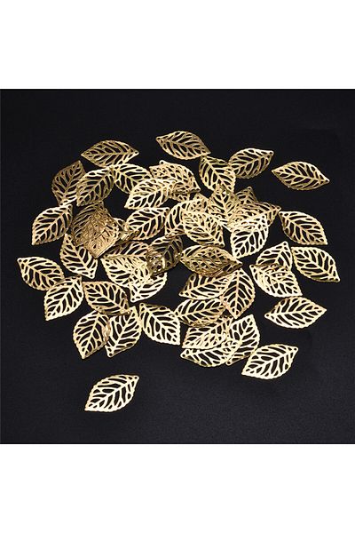 Choice Gold 50pcs Leaves Filigree Metal Crafts Jewelry Diy Wedding Accessories Pendant Chinese Costume Brid