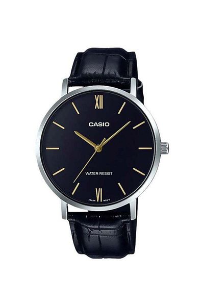 Casio Men's Enticer Series Water Resistant Analog Watch MTP-VT01L-1BUDF - 40 mm - Black