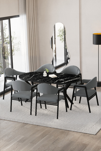 BY ORHAN GÜZEL Mutfak Masası Takımı 6 Kişilik Masa Takımı HAYAL Serisi Mutfak...