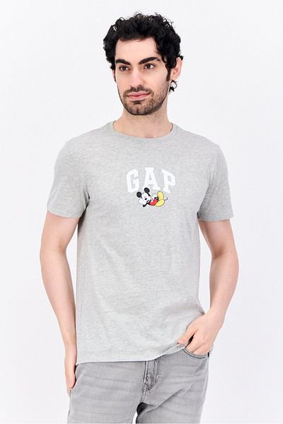 GAP X Disney Men Crew Neck Short Sleeves Graphic Print T-shirt, Grey