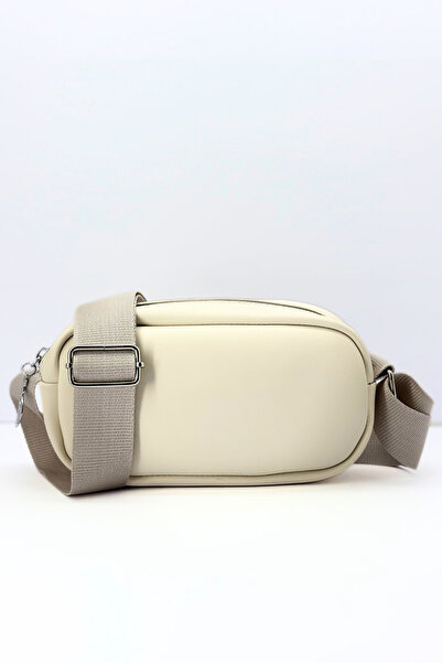 Bersia Krem Tek Fermuar Bölmeli Ayarlanabilir Çapraz Askılı Kadın Mini Urban ...