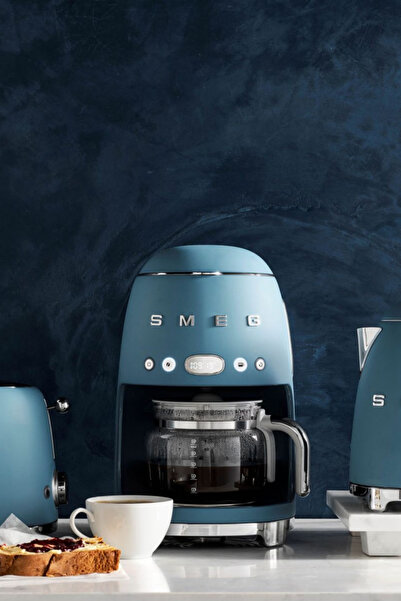 SMEG Mat Storm Blue Özel Seri Kettle & Filtre Kahve Makine Seti