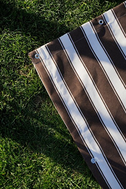 ALTINPAMUK Elite Balcony Curtain - Enxboy Optional Eyelet Balcony Tarpaulin (Brown White) Ty901-2