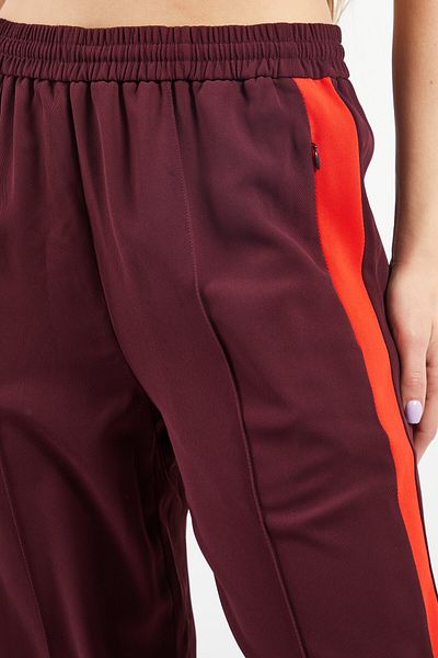 Lacoste Women Regular Fit Side Tape Seamed Track Pants, Maroon