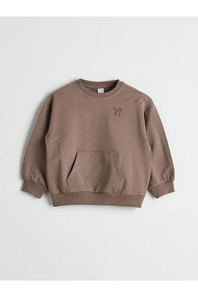LC Waikiki Lcw Kids Brown Basic Girl's Sweatshirt and Sweatpants 2-Piece