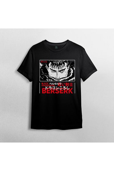 Pixxa Berserk Anime Manga Unisex 100% βαμβακερό μπλουζάκι με λαιμόκοψη μοντέλο 10