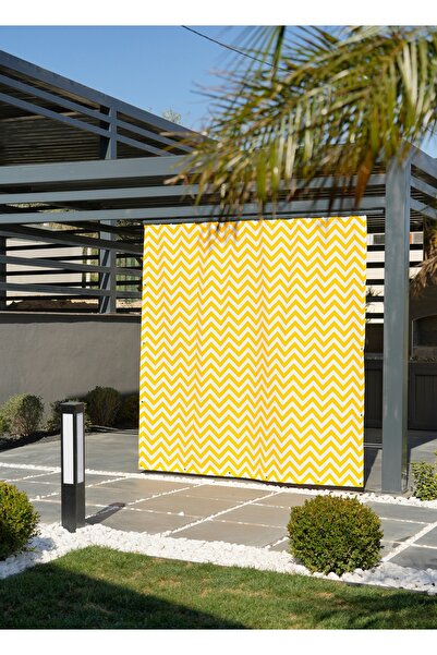 ALTINPAMUK Yellow Zigzag Ty901 - Perdele și prelată pentru balcon cu ochiuri ...