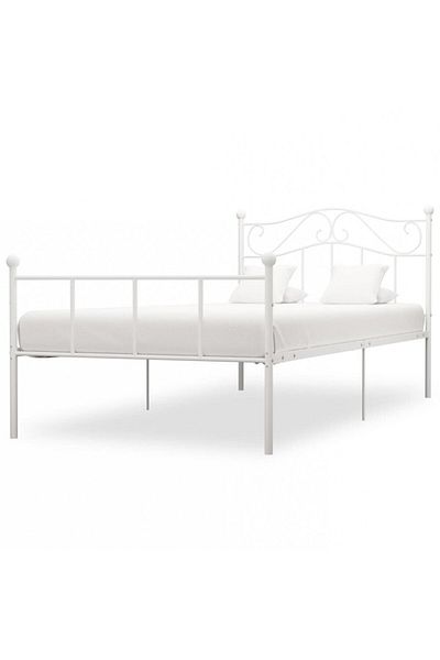 Generic Durable metal single bed with a modern streamlined design 190x90cm white