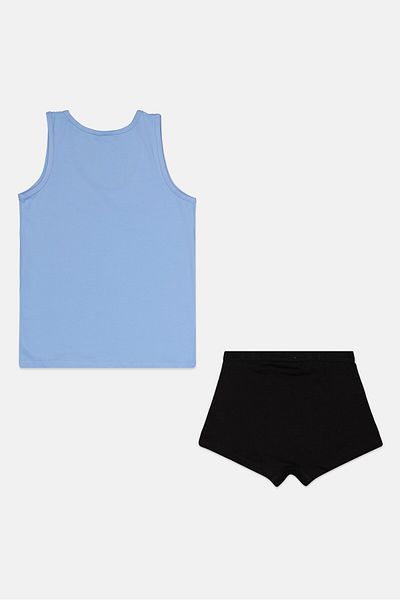 University Of Cambridge Kids Boy 2 Pieces Brand Logo Vest And Underwear, Sky Blue