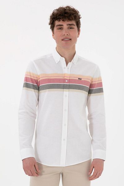 U.S. Polo Assn. Men's Orange Long Sleeve Shirt Tekspor 210664 .8