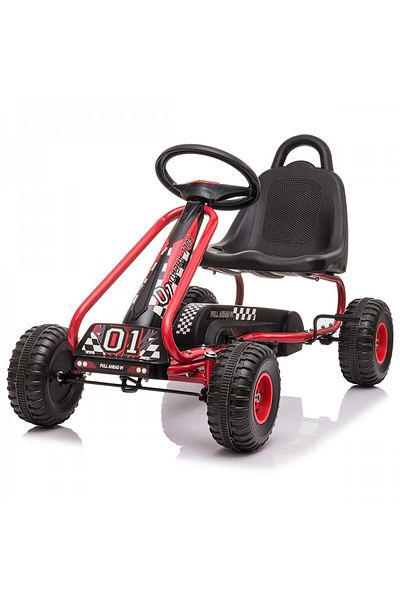 KidsCare Pedal go-kart for children, red color, handbrake, for 3-6 years, adjustable seat