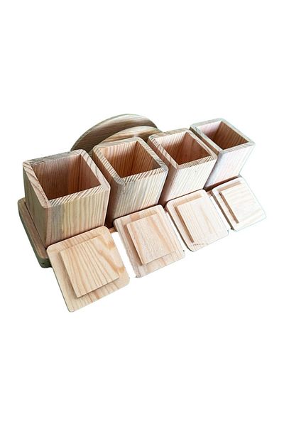 hanartz Handmade Spice Rack and Napkin Holder Made of Natural Pine Wood Lightweight, Stylish and Functional
