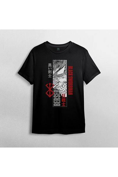 Pixxa Berserk Anime Unisex 100% βαμβακερό μπλουζάκι Manga Crew Neck Model 9