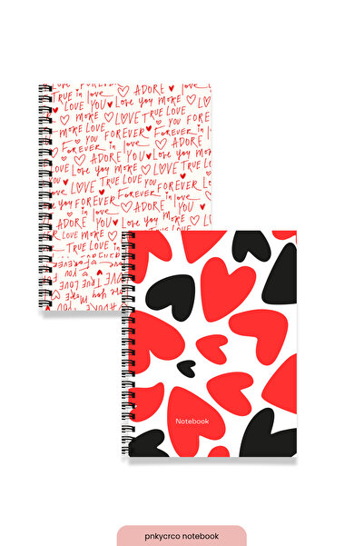 pnkycrco Spiralli A5 2'li Set Not Defteri | 80 Yaprak 160 Sayfa Çizgisiz Okul Defteri Not Defteri