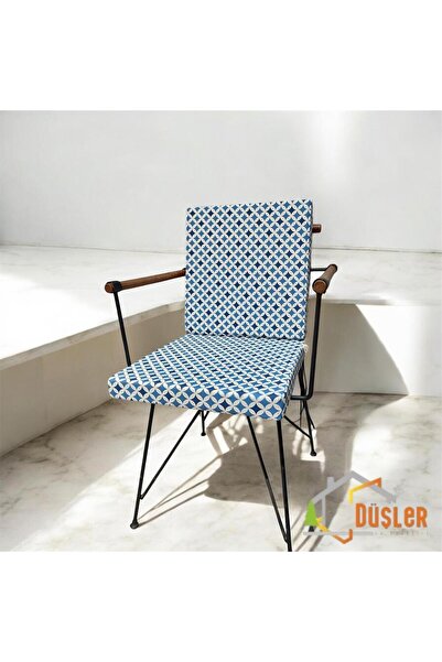 DÜŞLER EV TEKSTİLİ 40*80 Качка Тканина Синій Геометричний Візерунок 5 см Спинка Стілець Подушка