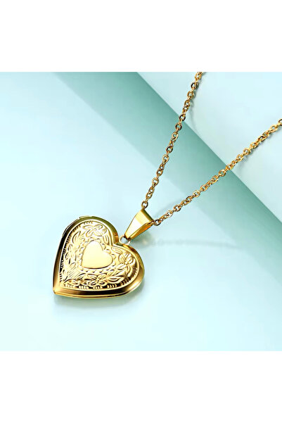 Açıkmeşe Ev Yaşam Ürünleri Çelik Kadın Gold Altın Renk Kalp Desenli Açılabili...