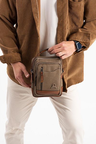 H&D COLLECTİON ΜΙΑ ΠΟΙΟΤΙΚΗ ΚΑΜΒΑΣ ΑΝΔΡΙΚΗ ΤΣΑΝΤΑ ΧΕΡΙΟΥ ΚΑΙ ΣΤΑΥΡΟΥ 422