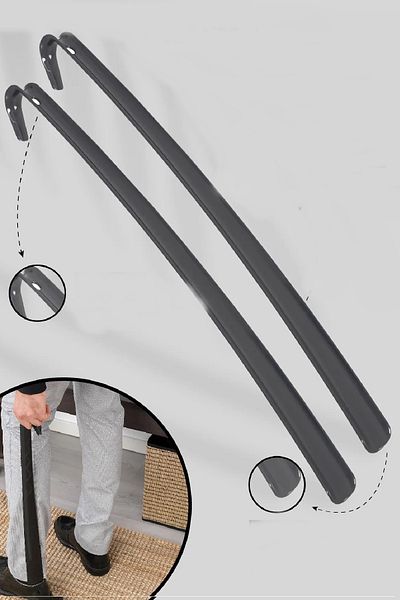naque 2-Piece Shoe Horn - Flexible Plastic Long Kerata